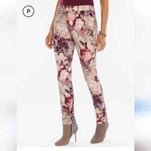 Chico's Platinum Petite Romantic Lace Ankle Jeans Jegging Size 0.5 Pet ( 6P )